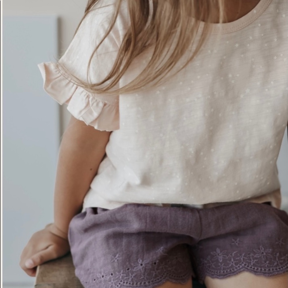 Slub Cotton Fleur Top - Tiny Stars